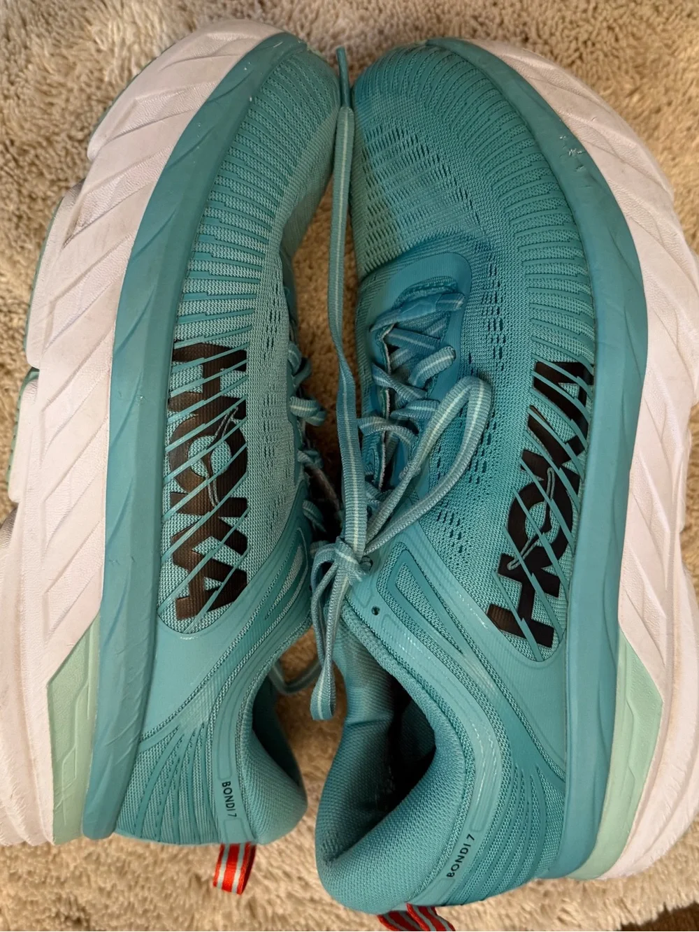 Hoka One One Bondi 7 Women's Size 10  Running Shoe Aquarelle Blue